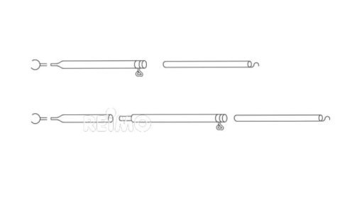 Ridge pole aluminium 1,6-2,6m, three-part, Ø28x1,2 - Slika 2