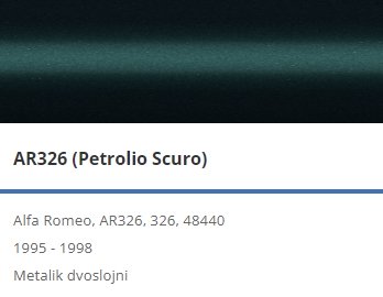 AkzoNobel autolak u spreju 400ml Alfa Romeo AR326 (Petrolio Scuro) - Slika 2